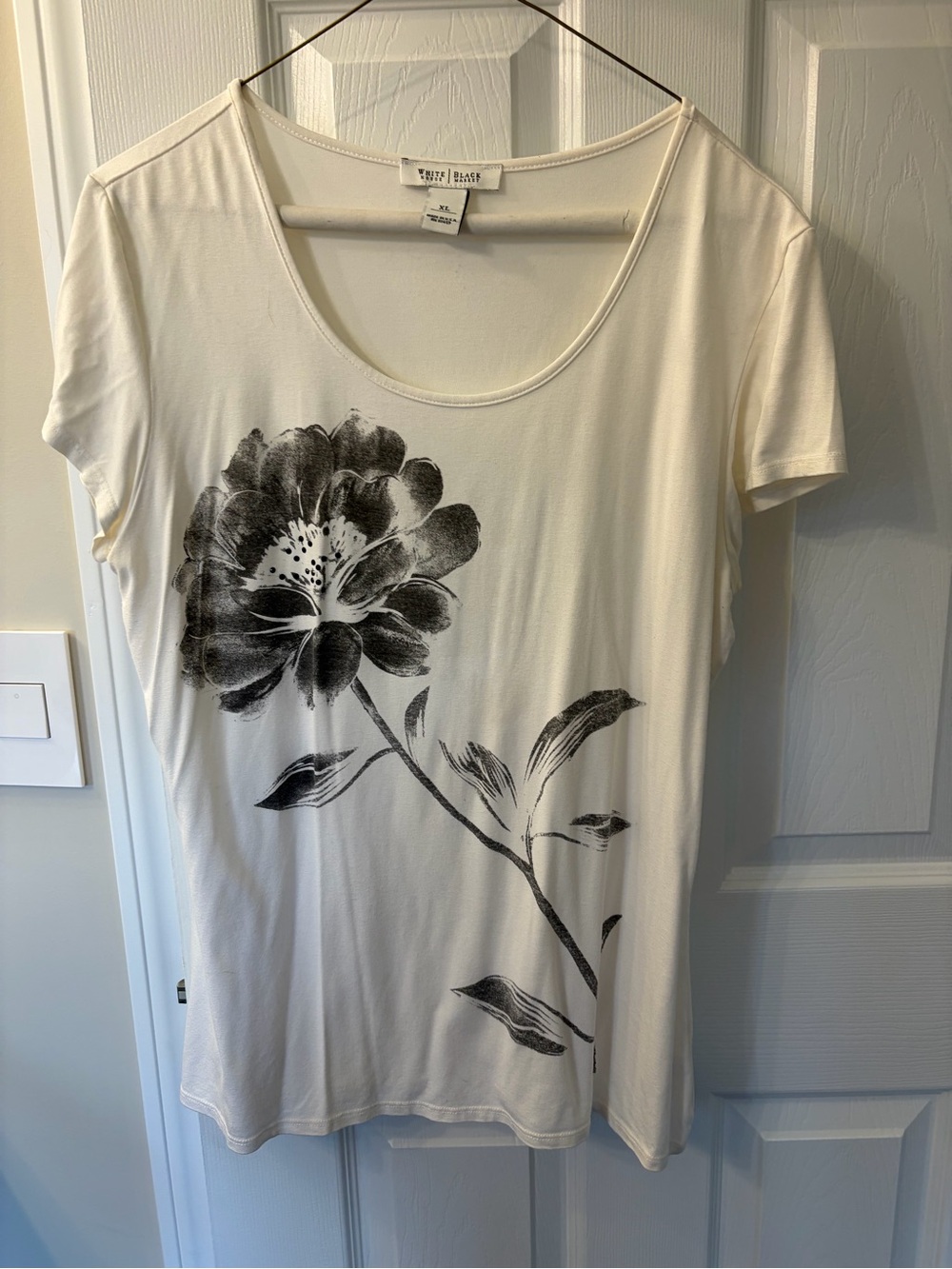 White Scoop Neck Tee by White House Black Market
